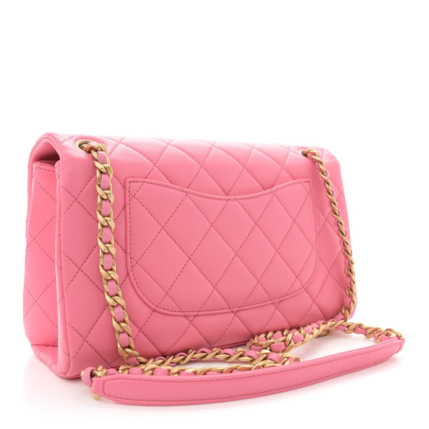 Chanel Lambskin Quilted Chaine Lettre Flap Pink 3 of 11