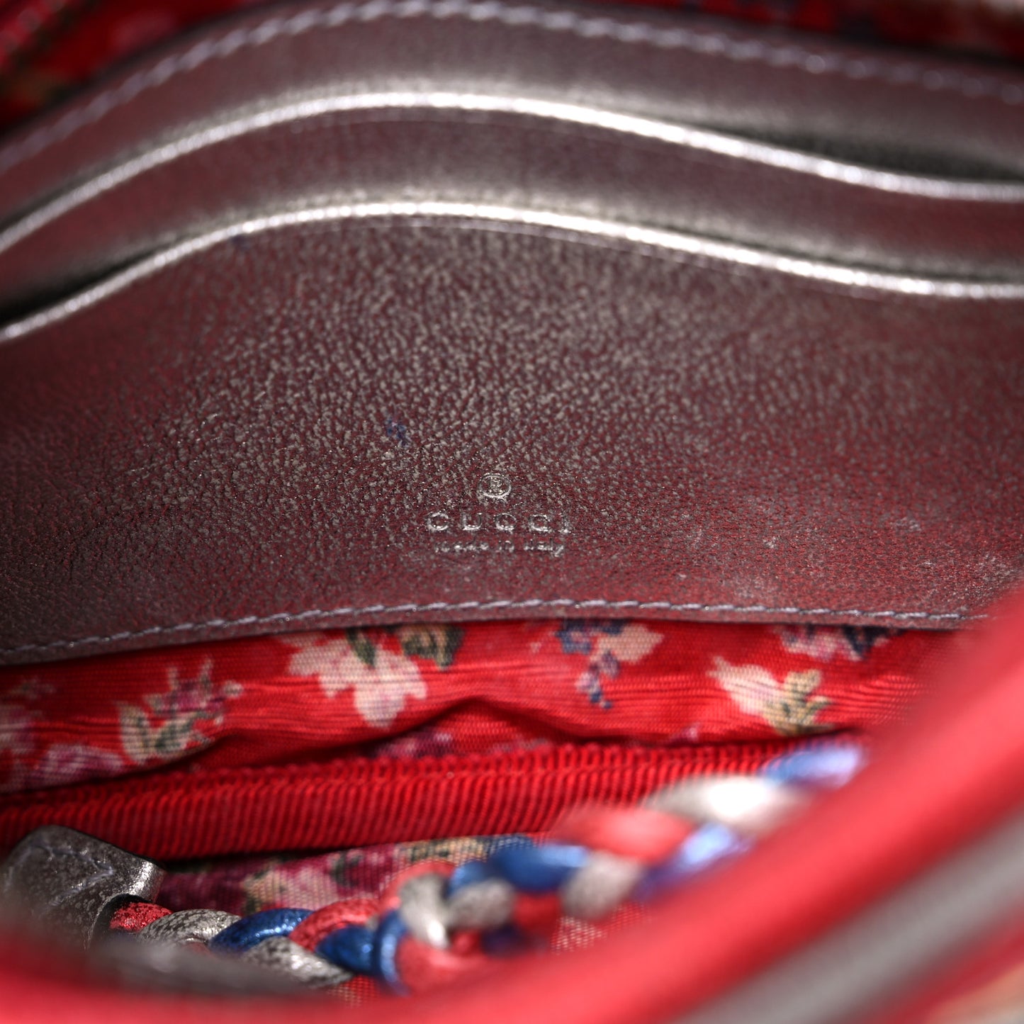 Laminated Nappa Trapuntata Mini Zumi Dome Shoulder Bag Rosso Marine Argento