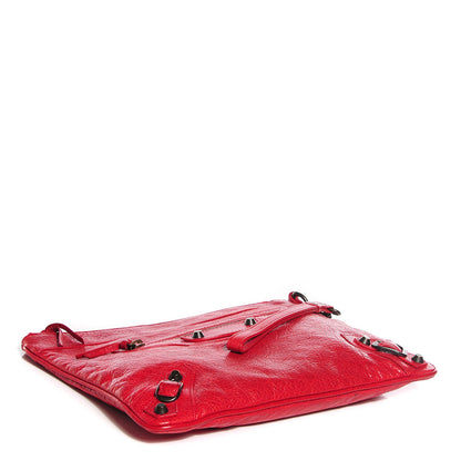 Balenciaga Agneau Classic Hardware Flat Handle Clutch Rouge Coquelicot 4 of 12