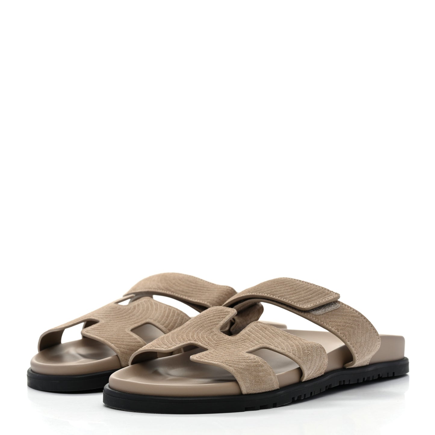 Suede Goatskin Chaine d'Ancre Womens Chypre Sandals 41 Beige Sable
