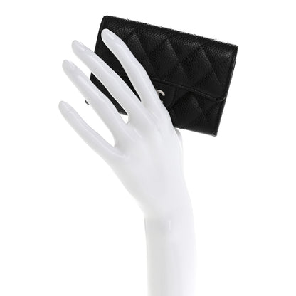 Chanel Caviar Quilted Flap Card Holder Wallet Black 2 of 8