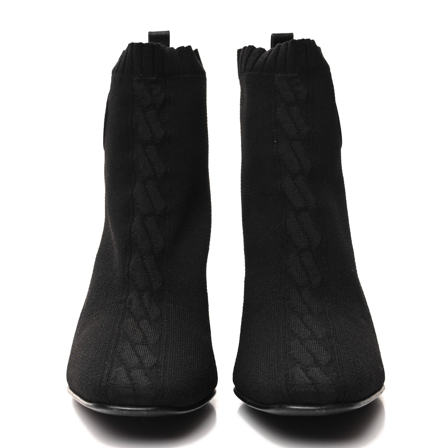 Hermes Knit Calfskin Volver 60 Ankle Boots 37.5 Black 2 of 7