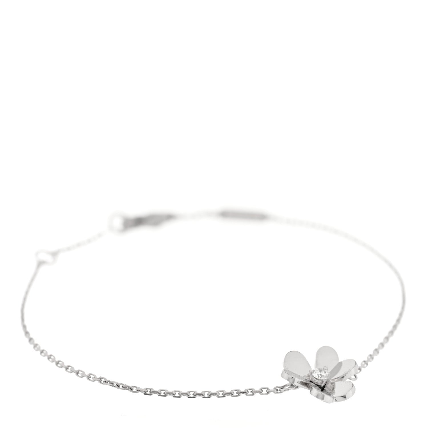 Van Cleef & Arpels 18K White Gold Diamond Mini Frivole Bracelet 1 of 4