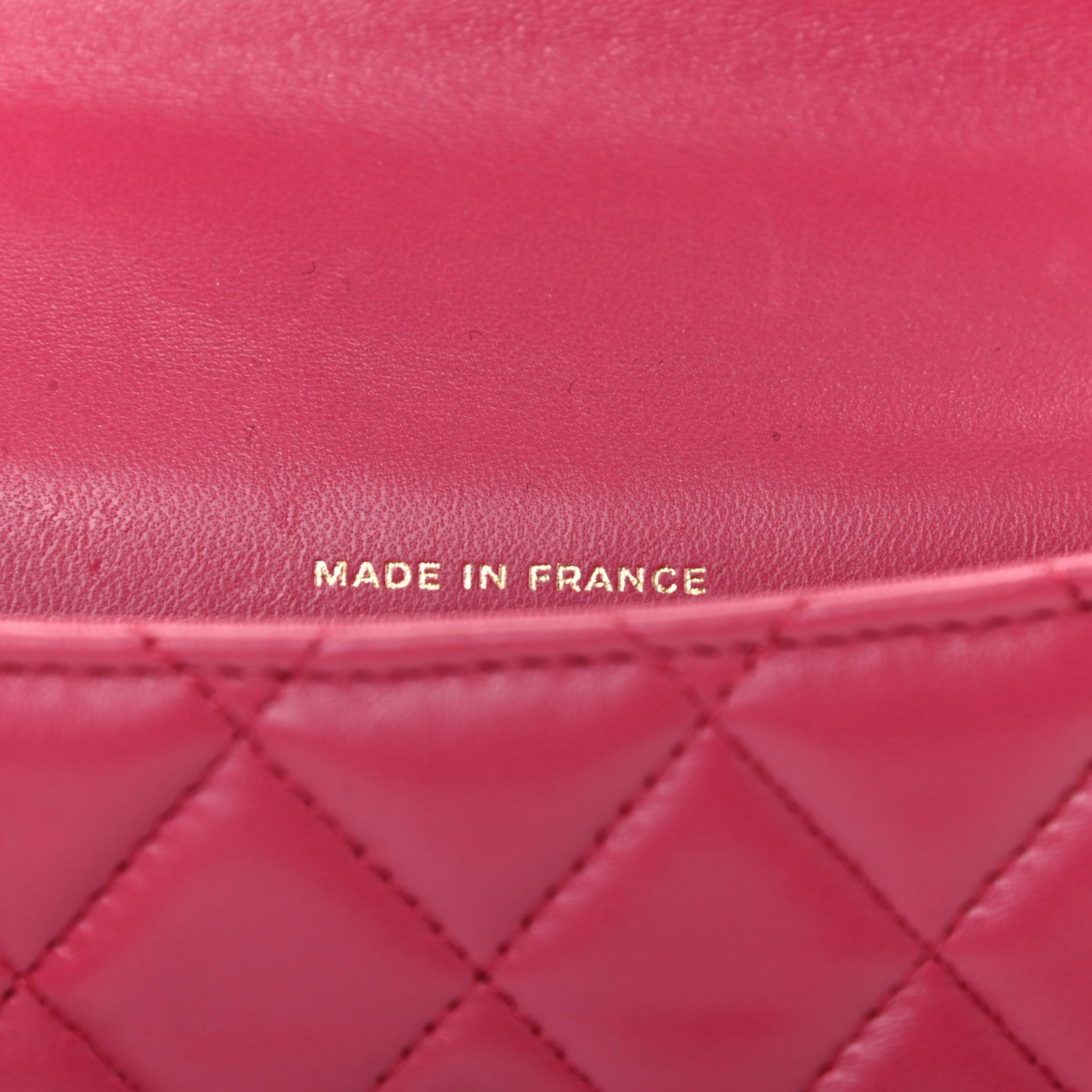 Chanel Lambskin Quilted Top Handle Flap Coin Purse With Chain Dark Pink 6 of 7