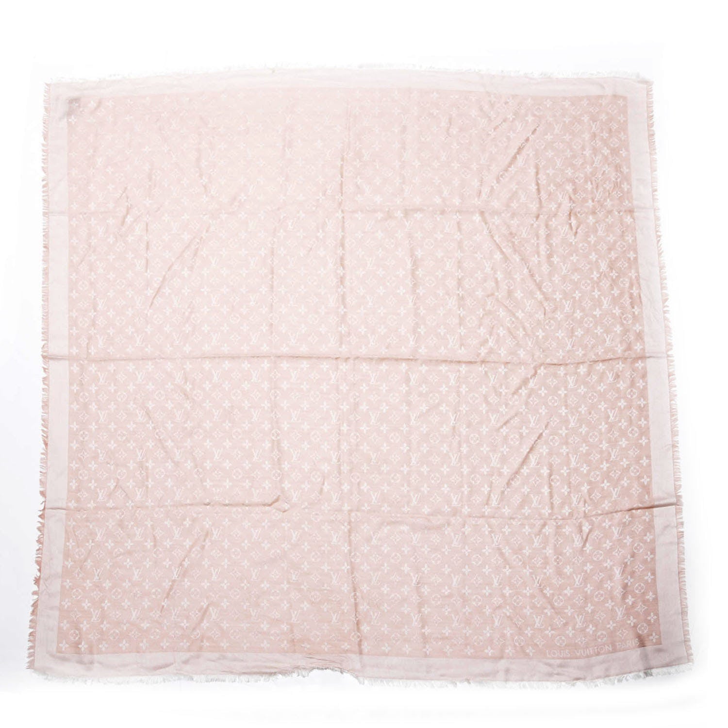 Louis Vuitton Silk Wool Monogram Denim Shawl Pink 1 of 4
