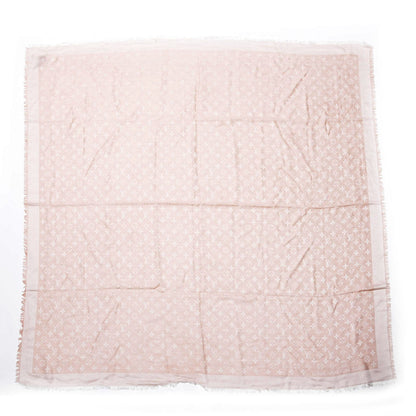 Louis Vuitton Silk Wool Monogram Denim Shawl Pink 1 of 4