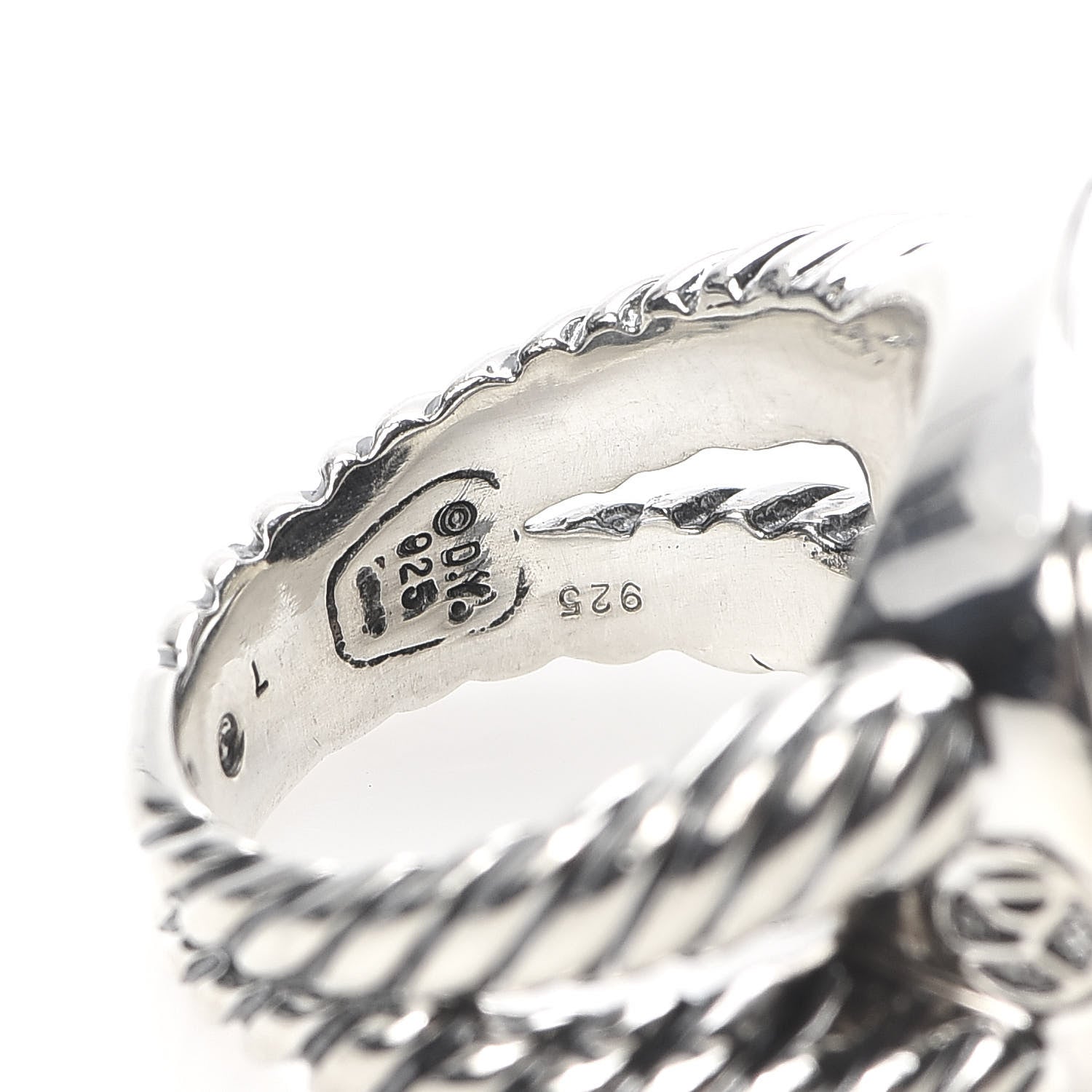 David Yurman Sterling Silver Diamond Black Onyx 14mm Albion Ring 54 7 5 of 5