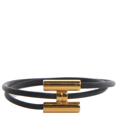 Hermes Double Wrap Cord Tournis Bracelet Black 1 of 6