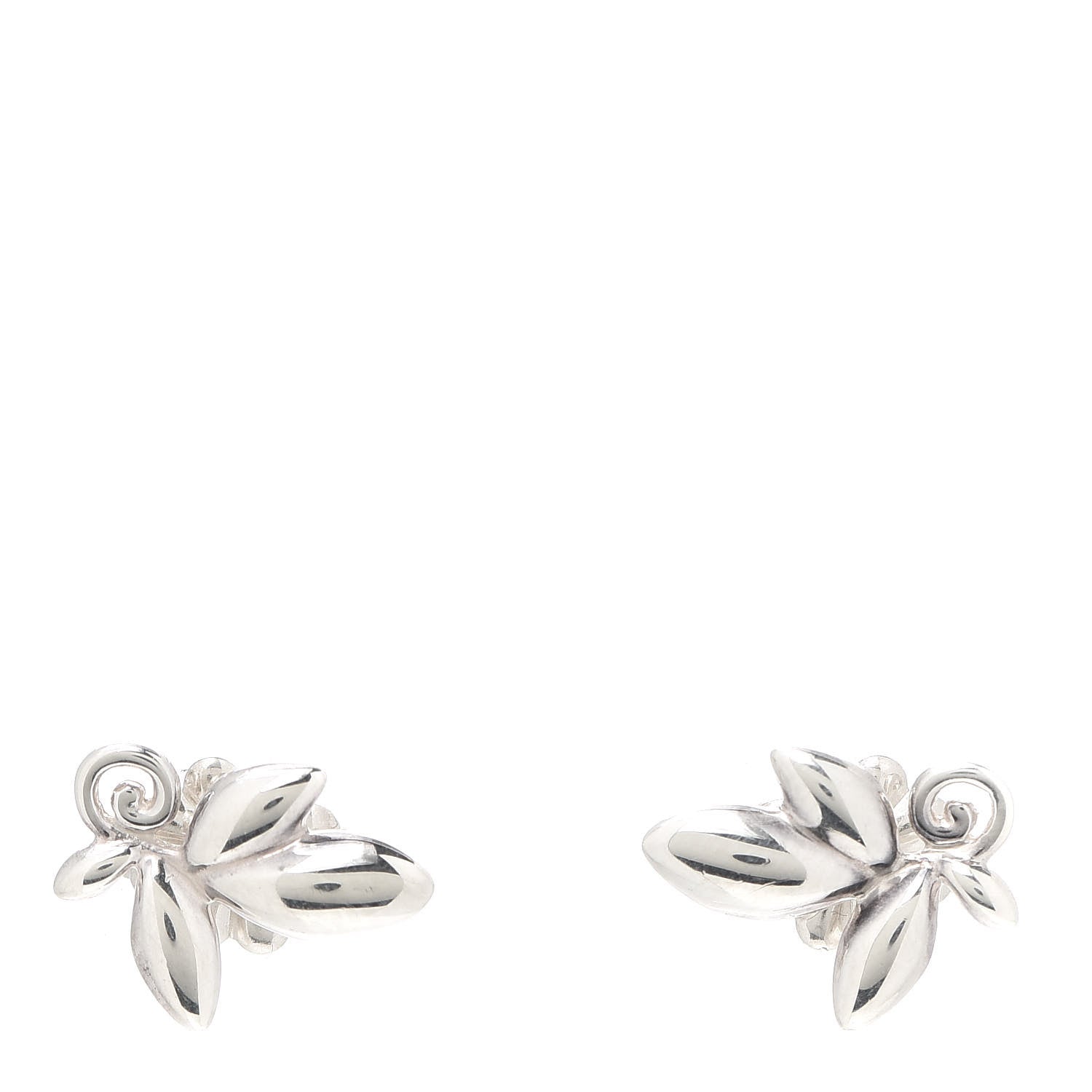 Tiffany Sterling Silver Paloma Picasso Olive Leaf Earrings 1 of 4