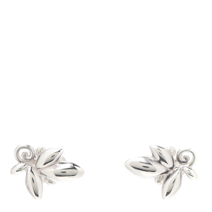 Tiffany Sterling Silver Paloma Picasso Olive Leaf Earrings 1 of 4
