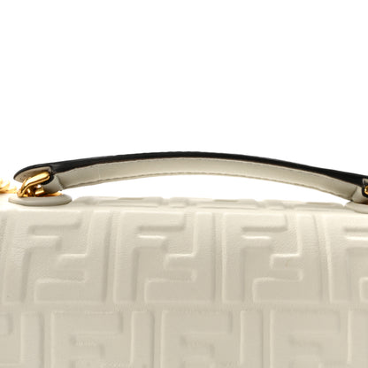 Fendi Nappa Small FF Embossed Midi Chain Baguette White 7 of 9