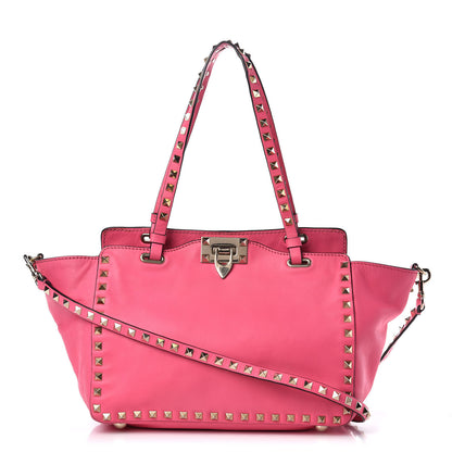 Valentino Garavani Vitello Small Rockstud Tote Fuxia Fluo 1 of 14