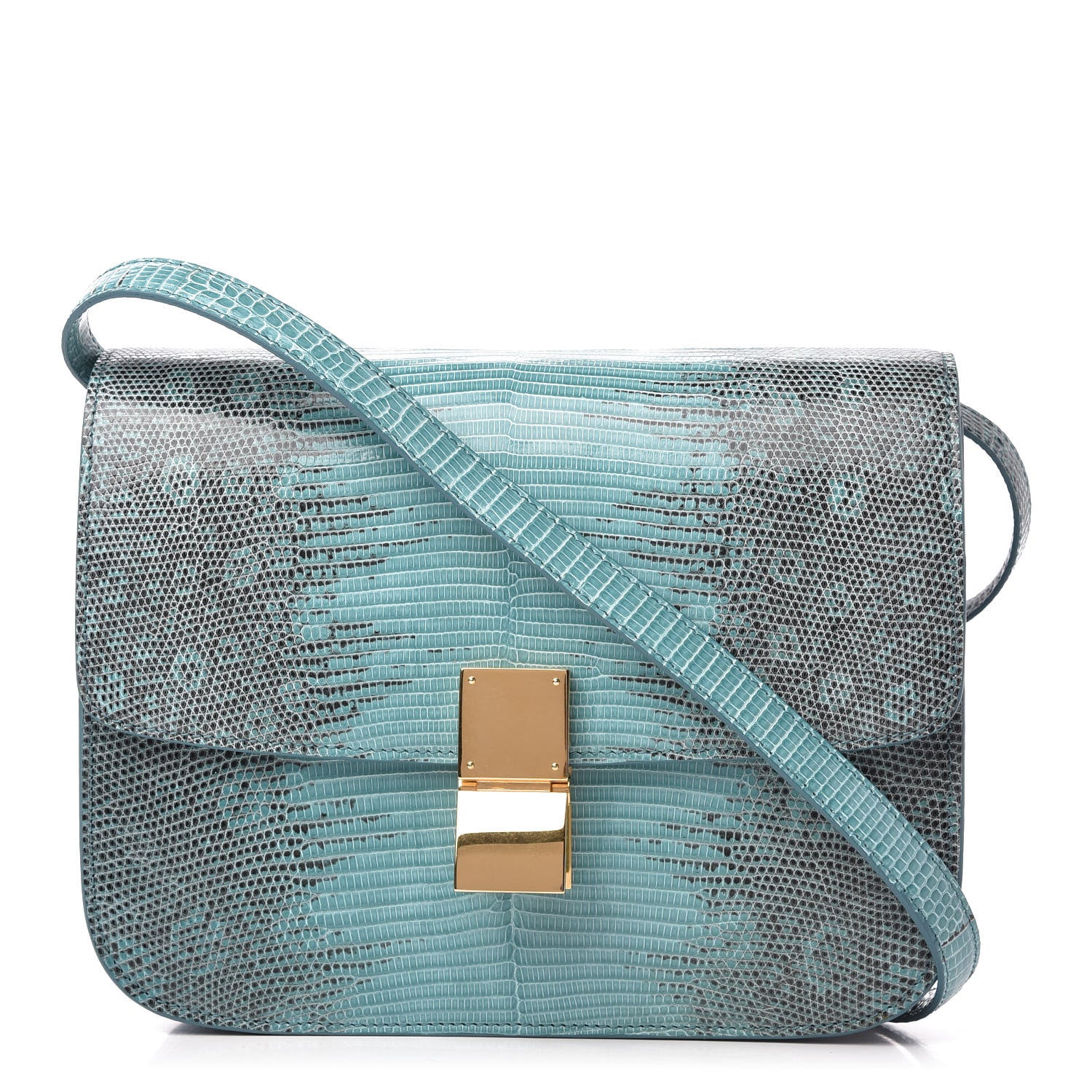 Celine Lizard Medium Classic Box Flap Bag Antarctic 1 of 9