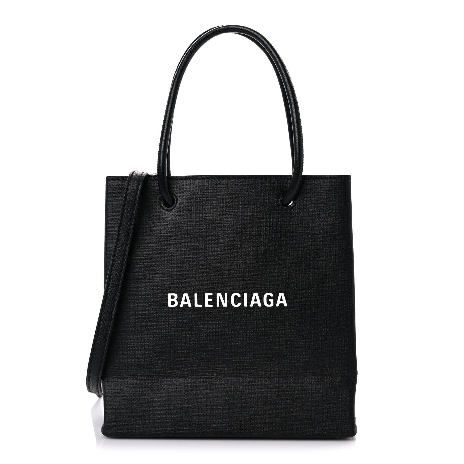 Balenciaga Squared Calfskin Logo XXS Shopping Tote Black 1 of 11