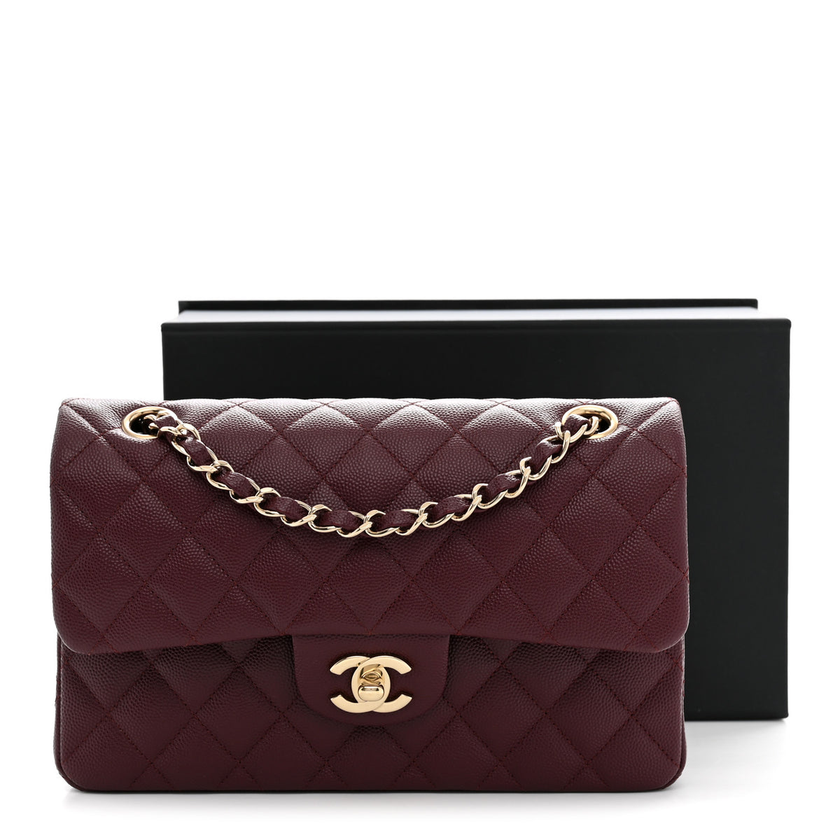 Chanel Caviar Quilted Small Double Flap Burgundy 11 of 11