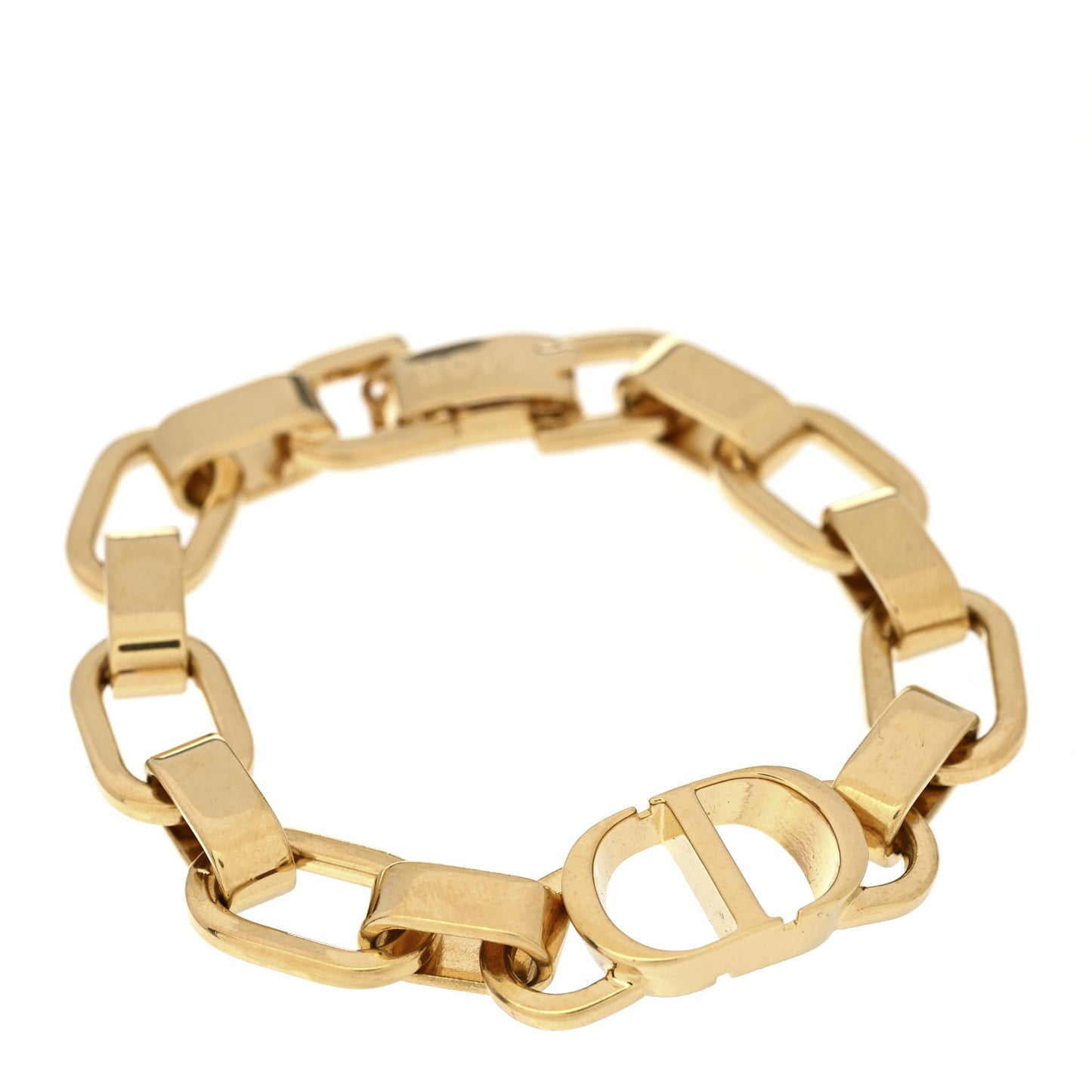 Metal CD Chain Bracelet Gold