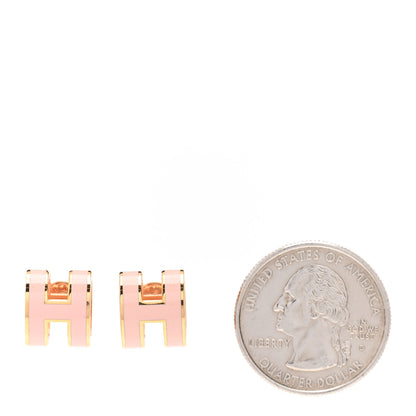 Hermes Rose Gold Lacquered Pop H Earrings Rose Dragee 2 of 6