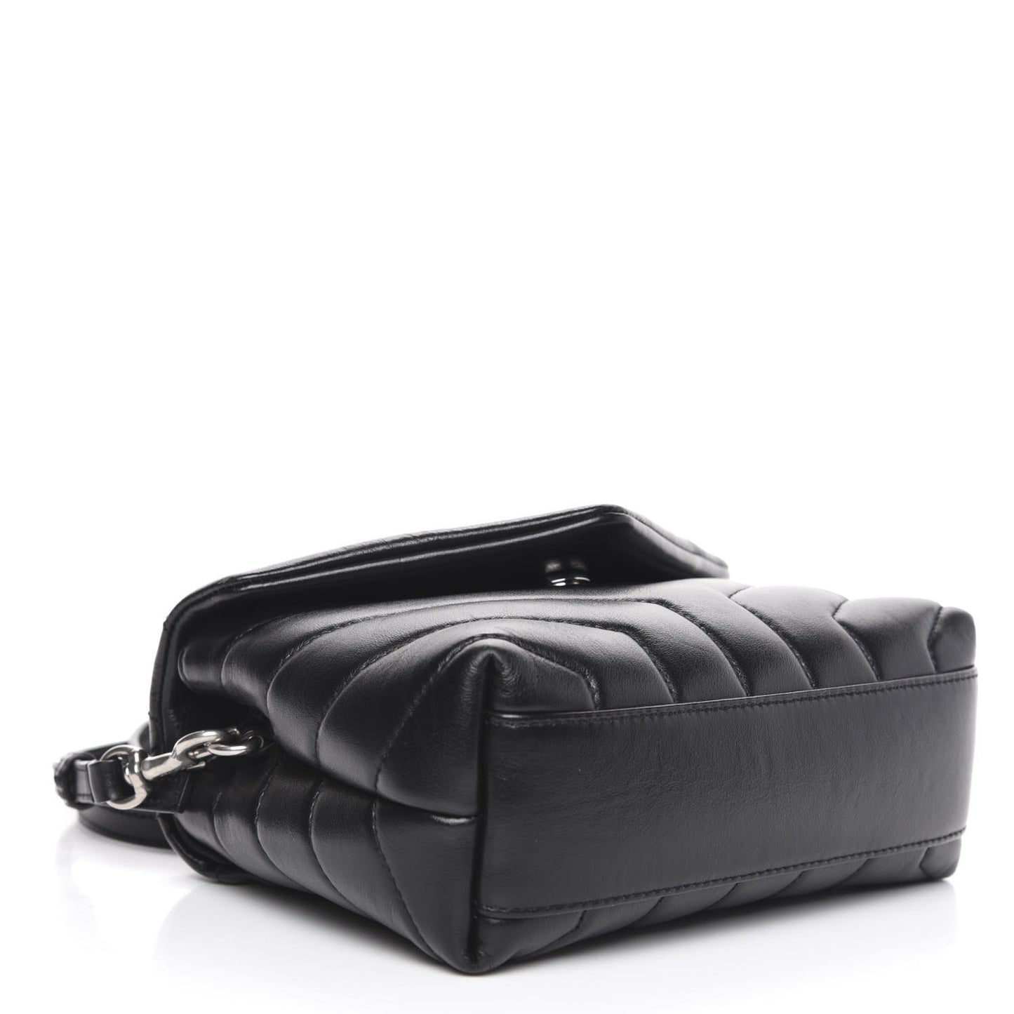 Calfskin Y Quilted Monogram Toy Loulou Crossbody Bag Black