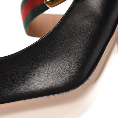 Gucci Malaga Kid Sylvie High Heel Pumps 37 Black 10 of 11