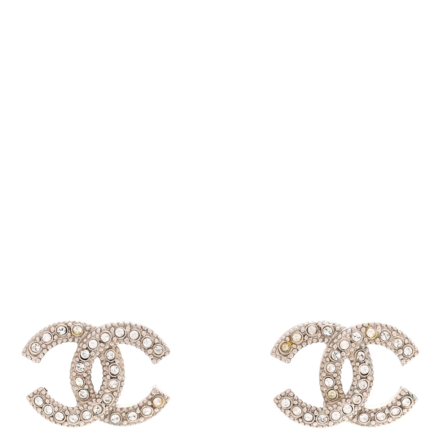 Crystal CC Earrings Silver