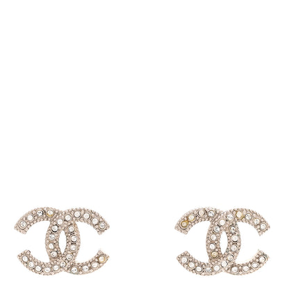 Chanel Crystal CC Earrings Silver 1 of 5