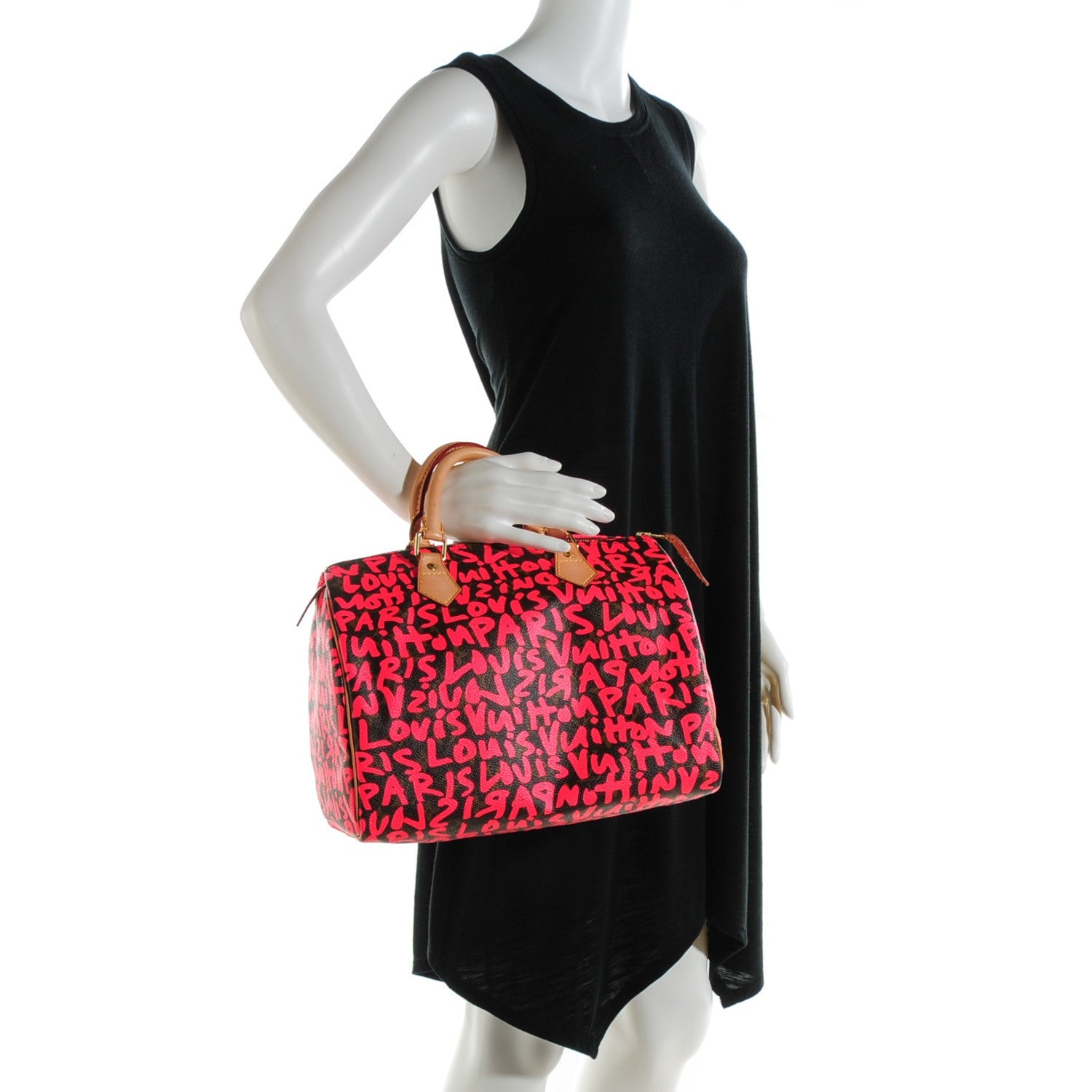 Louis Vuitton Monogram Graffiti Speedy 30 Fuchsia 2 of 8