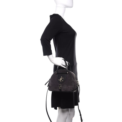 Jimmy Choo Suede Small Varenne Bowling Bag Dusk 3 of 11