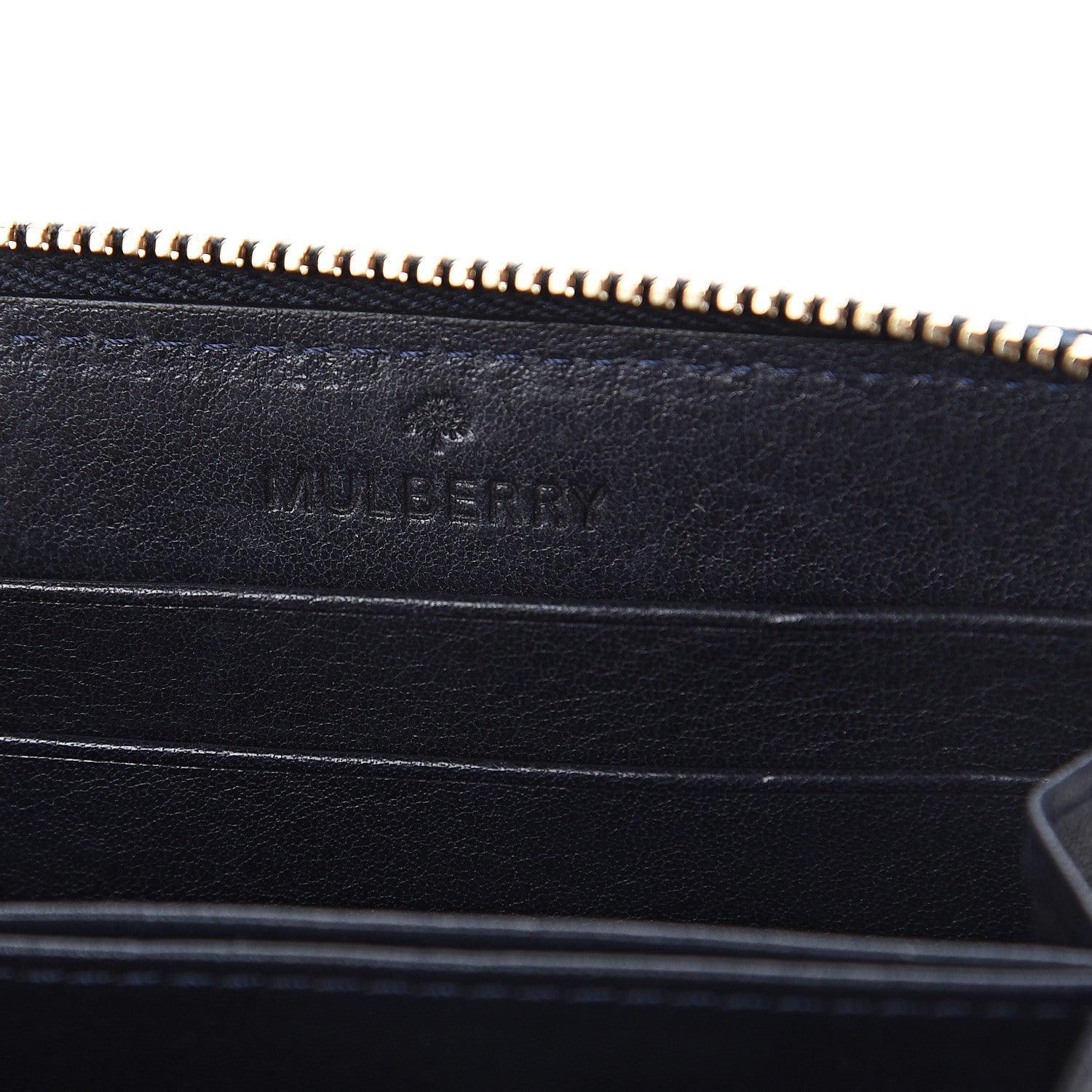Mulberry Small Classic Grain Compact Zip Wallet Midnight Blue 5 of 5