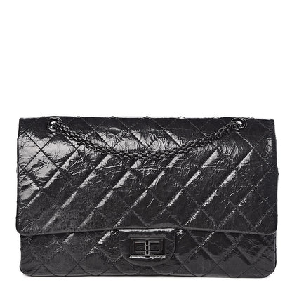 Chanel Glazed Aged Calfskin Quilted 2.55 Reissue 227 Flap So Black 1 of 9