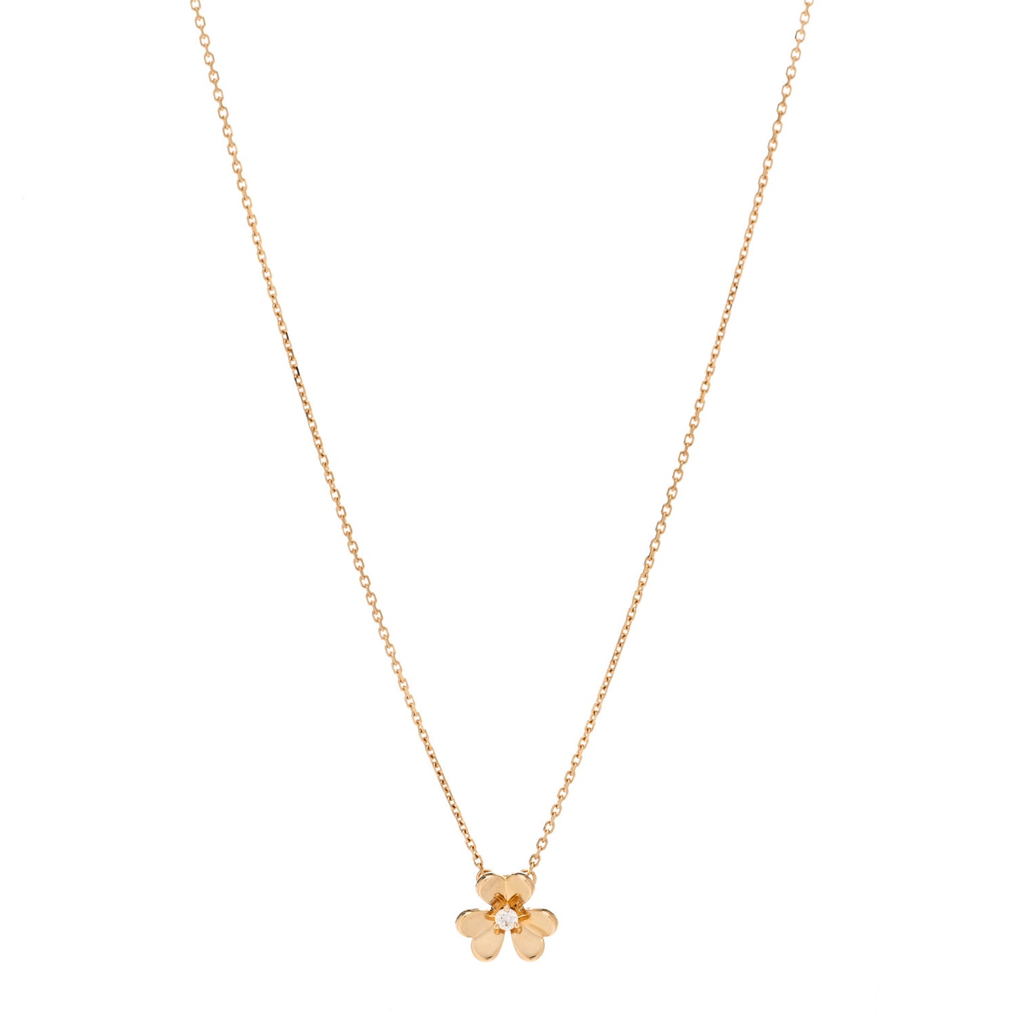 18K Yellow Gold Diamond Mini Frivole Pendant Necklace
