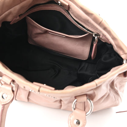 Miu Miu Vitello Lux Gathered Tote Mughetto 5 of 10