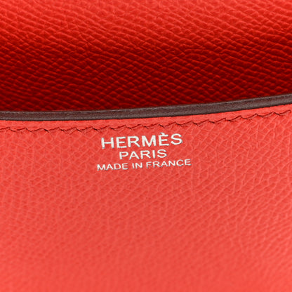 Hermes Epsom Enamel Constance 24 Rose Texas Rouge De Coeur 6 of 9