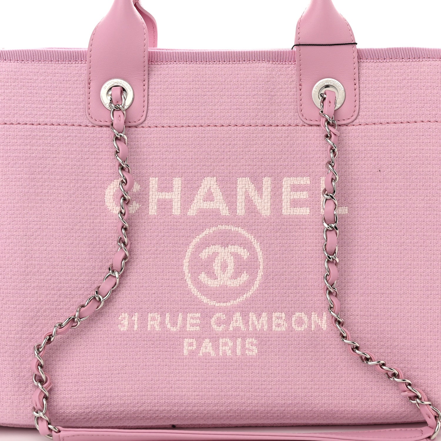 Chanel Mixed Fibers Small Deauville Tote Pink 9 of 11