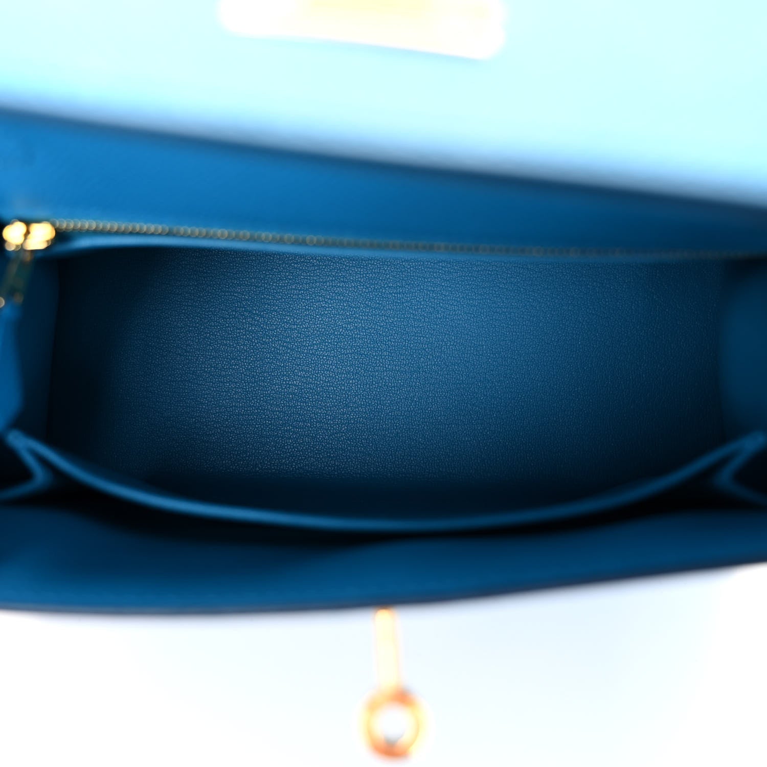 Hermes Epsom Kelly Sellier 25 Bleu Frida 5 of 10