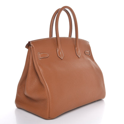 Hermes Taurillon Clemence Birkin 35 Gold 3 of 39