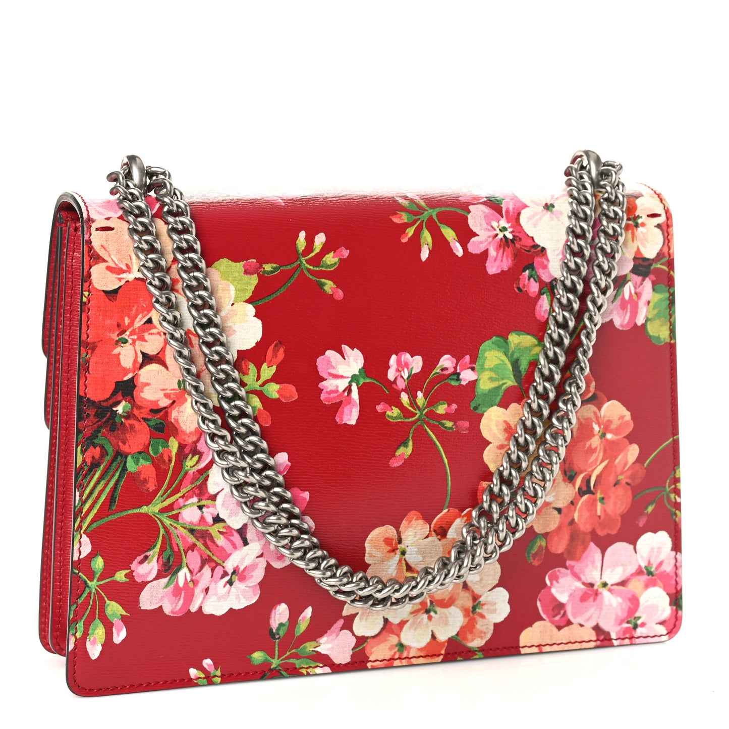 Calfskin Blooms Print Medium Dionysus Shoulder Bag Romantic Cherry Multicolor