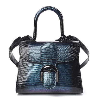 Delvaux Iridescent Lizard Mini Brillant Satchel Black 1 of 9