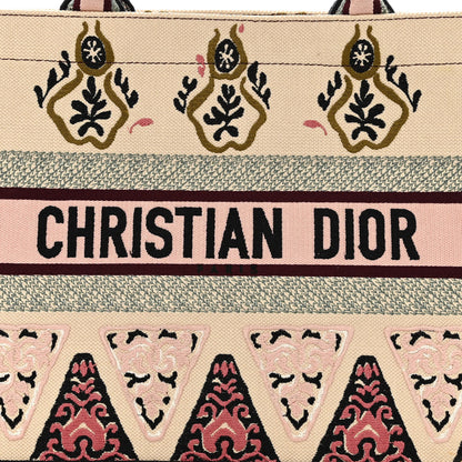 Christian Dior Canvas Embroidered Geometric Medium Book Tote Multicolor 8 of 18