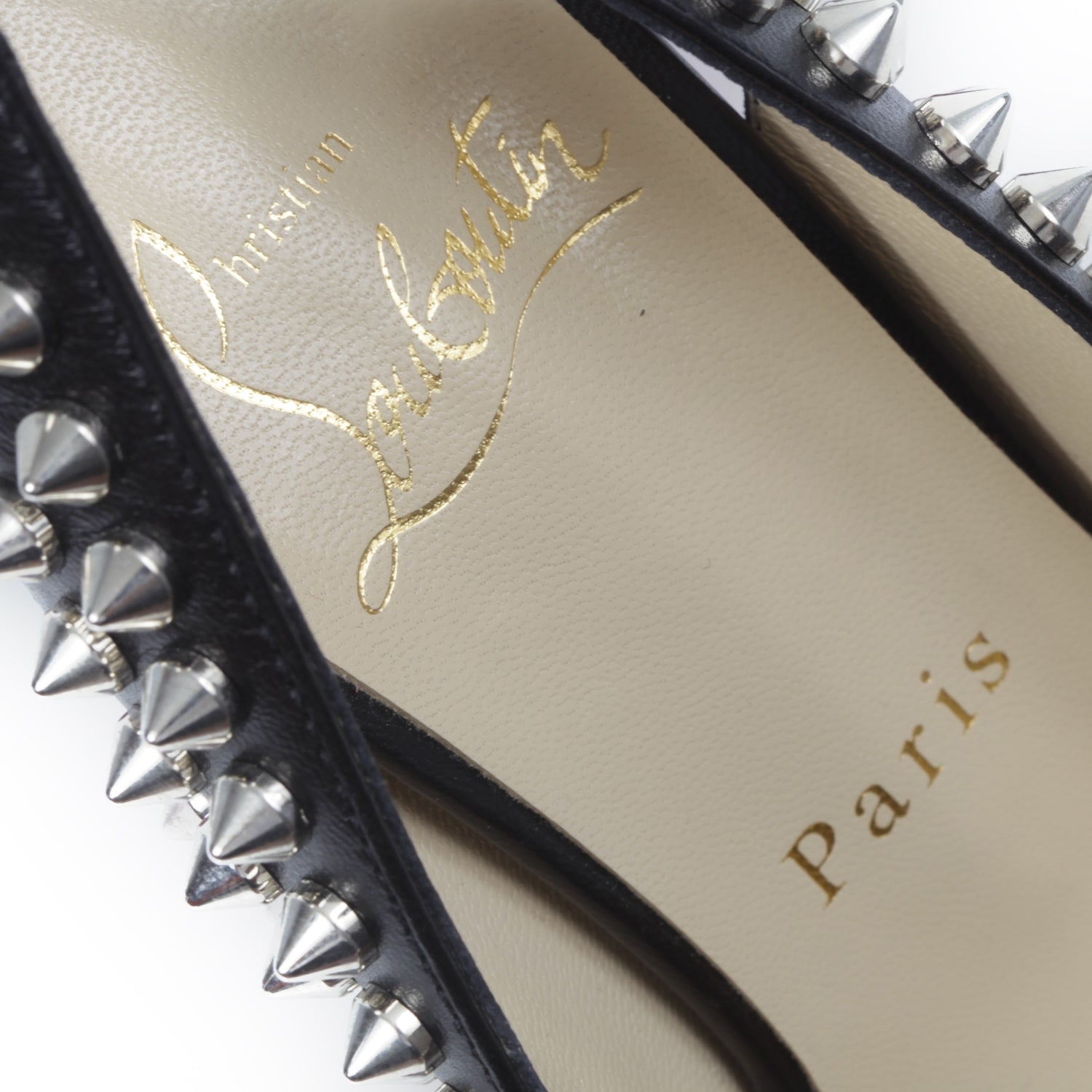 Christian Louboutin Clou Noeud 150 Studded Slingback Pumps 37 Black 5 of 7