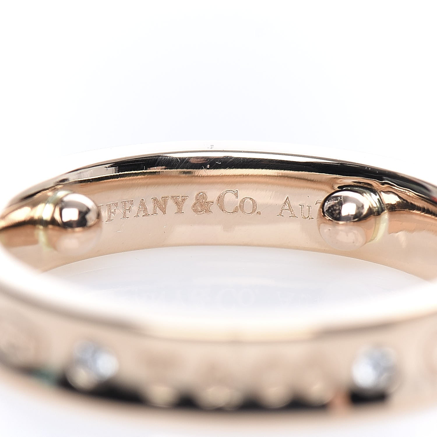Tiffany 18K Rose Gold Diamond Narrow 1837 Ring 57 8 4 of 7