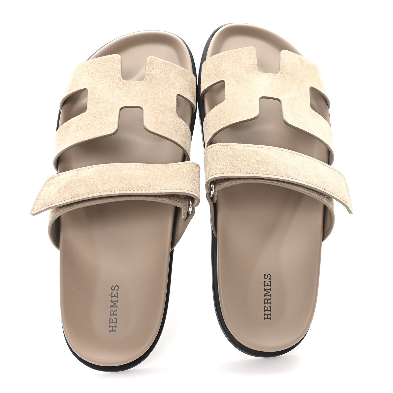 Hermes Suede Goatskin Womens Chypre Sandals 41 Beige Sable 2 of 10