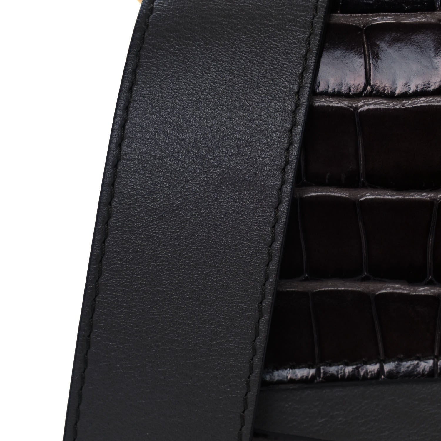 Chloe Calfskin Crocodile Embossed Medium C Double Carry Profound Brown 11 of 13