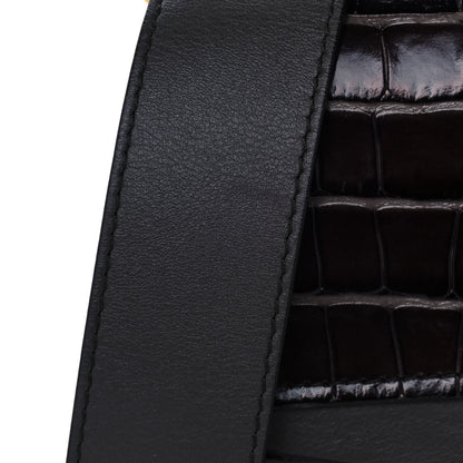 Chloe Calfskin Crocodile Embossed Medium C Double Carry Profound Brown 11 of 13