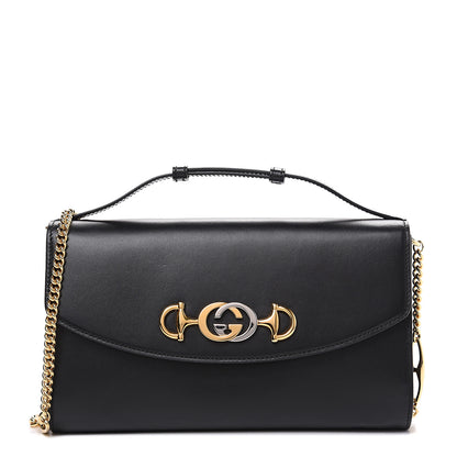 Gucci Smooth Calfskin Small Zumi Top Handle Shoulder Bag Black 1 of 9