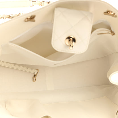 Chanel Caviar Quilted Large Classic Shopping Tote White 5 of 10