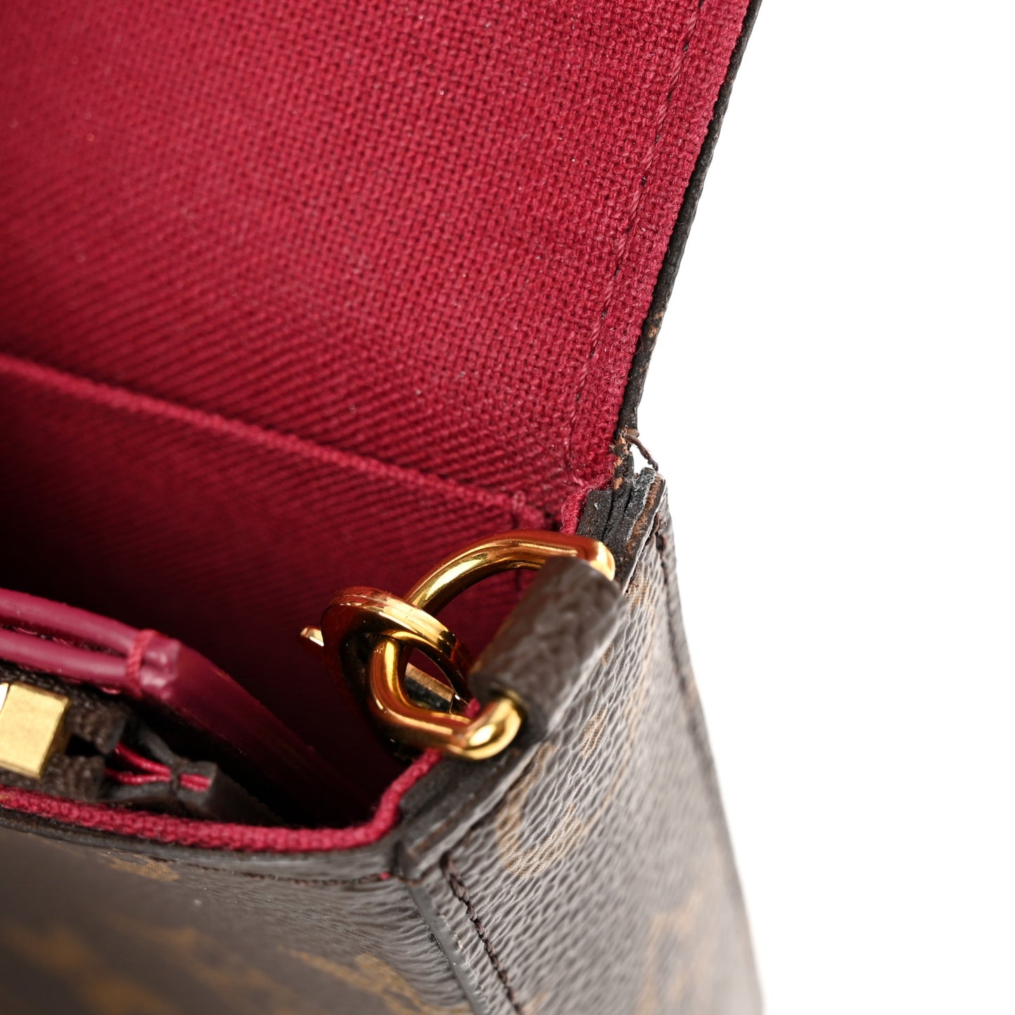 Monogram Pochette Felicie Chain Wallet Fuchsia