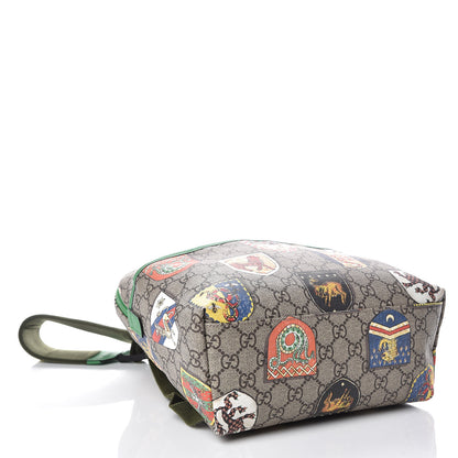 Gucci GG Supreme Monogram Children's Crests Backpack Green 4 of 14