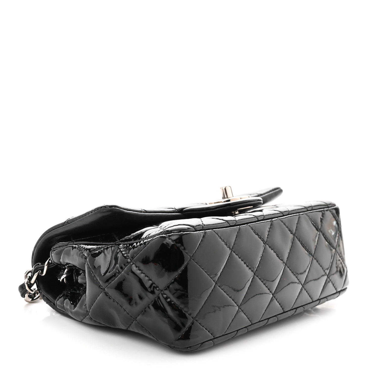 Chanel Patent Calfskin Quilted Mini Rectangular Flap Black 4 of 15