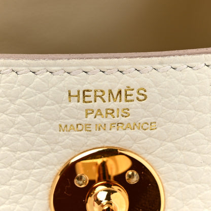 Hermes Taurillon Clemence Maxi Quadrille Mini Lindy 20 Mushroom Chai Nata Bleu Brume 6 of 11