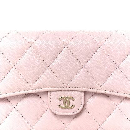Chanel Caviar Quilted Large Gusset Flap Wallet Light Pink 9 of 10